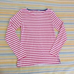 ⭐ Boden Pink & White Striped Long Sleeve Knit Top Size 6